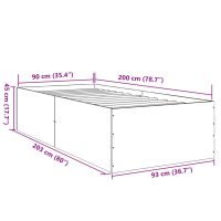 vidaXL Sängram sonoma-ek 90x200 cm konstruerad trä - Bild 10