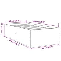 vidaXL Sängram sonoma-ek 90x190 cm konstruerad trä - Bild 10