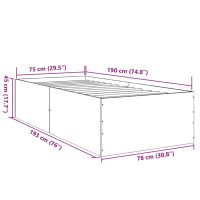 vidaXL Sängram sonoma-ek 75x190 cm konstruerad trä - Bild 10