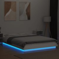 vidaXL Sängram med LEDs vit 120x200 cm konstruerat trä - Bild 3