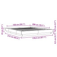 vidaXL Sängram sonoma-ek 150x200 cm konstruerad trä - Bild 10