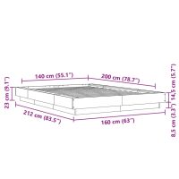 vidaXL Sängram sonoma-ek 140x200 cm konstruerad trä - Bild 10