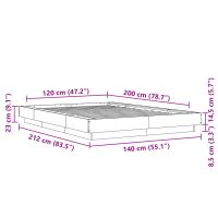 vidaXL Sängram sonoma-ek 120x200 cm konstruerad trä - Bild 10