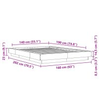 vidaXL Sängram sonoma-ek 140x190 cm konstruerat trä - Bild 10