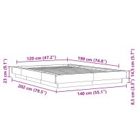 vidaXL Sängram svart 120x190 cm konstruerat trä - Bild 10