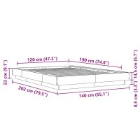 vidaXL Sängram sonoma-ek 120x190 cm konstruerat trä - Bild 10