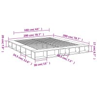 vidaXL Sängram svart 200x200 cm konstruerat trä - Bild 10