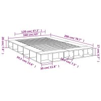 vidaXL Sängram vit 160x200 cm konstruerat trä - Bild 10