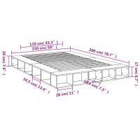 vidaXL Sängram betonggrå 150x200 cm konstruerad trä - Bild 10