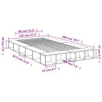 vidaXL Sängram sonoma-ek 120x200 cm konstruerad trä - Bild 10