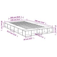 vidaXL Sängram sonoma-ek 140x190 cm konstruerat trä - Bild 10