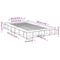 vidaXL Sängram vit 135x190 cm konstruerat trä - Bild 10