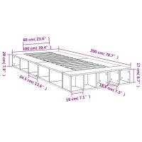 vidaXL Sängram vit 100x200 cm konstruerad trä - Bild 10