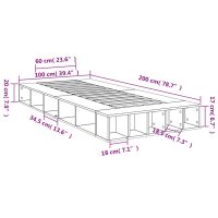 vidaXL Sängram brun ek 100x200 cm konstruerad trä - Bild 10