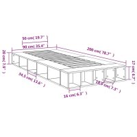 vidaXL Sängram vit 90x200 cm konstruerat trä - Bild 10