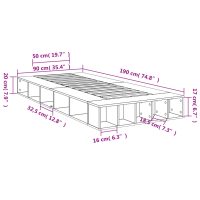 vidaXL Sängram vit 90x190 cm konstruerat trä - Bild 10