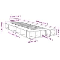 VidaXL Sängram vit 75x190 cm konstruerat trä - Bild 9