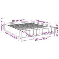 vidaXL Sängram vit 200x200 cm konstruerat trä - Bild 10