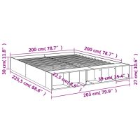 vidaXL Sängram sonoma-ek 200x200 cm konstruerat trä - Bild 10