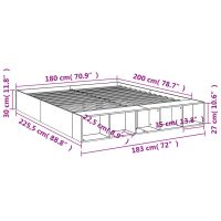 vidaXL Sängram sonoma-ek 180x200 cm konstruerat trä - Bild 10