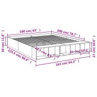 vidaXL Sängram betonggrå 160x200 cm konstruerat trä - Bild 10