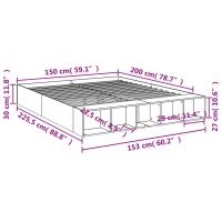 vidaXL Sängram svart 150x200 cm konstruerat trä - Bild 10