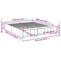 vidaXL Sängram svart 140x200 cm konstruerat trä - Bild 10