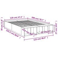 vidaXL Sängram sonoma-ek 120x200 cm konstruerad trä - Bild 10