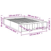 vidaXL Sängram brun ek 120x200 cm konstruerat trä - Bild 10