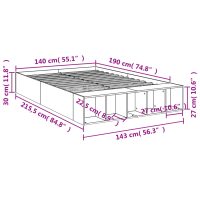 vidaXL Sängram vit 140x190 cm konstruerat trä - Bild 10