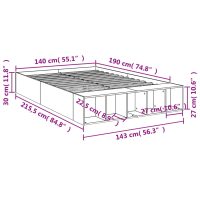 vidaXL Sängram svart 140x190 cm konstruerat trä - Bild 10