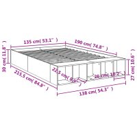 vidaXL Sängram vit 135x190 cm konstruerat trä - Bild 10