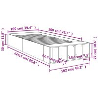 vidaXL Sängram betonggrå 100x200 cm konstruerad trä - Bild 10