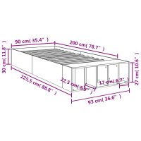 vidaXL Sängram betonggrå 90x200 cm konstruerad trä - Bild 10