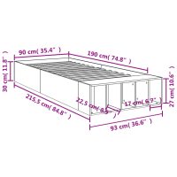 vidaXL Sängram sonoma-ek 90x190 cm konstruerad trä - Bild 10