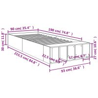 vidaXL Sängram rökfärgad ek 90x190 cm konstruerad trä - Bild 10