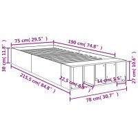 VidaXL Sängram svart 75x190 cm konstruerat trä - Bild 10