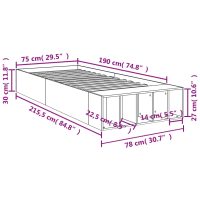 vidaXL Sängram betonggrå 75x190 cm konstruerad trä - Bild 10