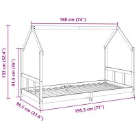 vidaXL Barnsäng vaxad brun 90x190 cm massiv furu - Bild 11