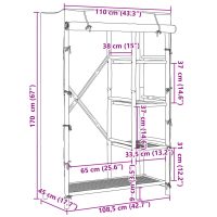 vidaXL Garderob 110x45x170 cm bambu - Bild 10