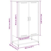 vidaXL Högskåp svart 68,5x38,5x123,5 cm ståls - Bild 12