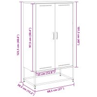 vidaXL Högskåp antracit 68,5x38,5x123,5 cm stål - Bild 12