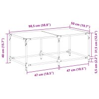 vidaXL Soffbord med transparent glasskiva 98,5x50x40 cm stål - Bild 9