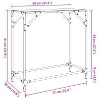 vidaXL Konsolbord med svart glasskiva 80x35x81 cm stål - Bild 9