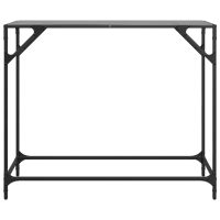 vidaXL Konsolbord med svart glasskiva 98x35x81 cm stål - Bild 4