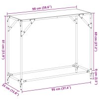 vidaXL Konsolbord med svart glasskiva 98x35x81 cm stål - Bild 9