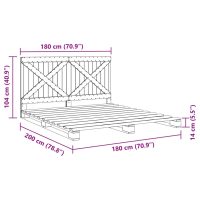 vidaXL Sängram med huvudgavel 180x200 cm massiv furu - Bild 11