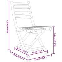 vidaXL Hopfällbara trädgårdsstolar 2 st 43x54x88 cm bambu - Bild 10