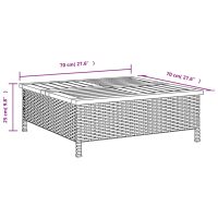 vidaXL Trädgårdsbord svart 70x70x25 cm rotting och akaciaträ - Bild 10