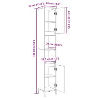 vidaXL Badrumsskåp sonoma-ek 30x30x190cm konstruerat trä - Bild 9